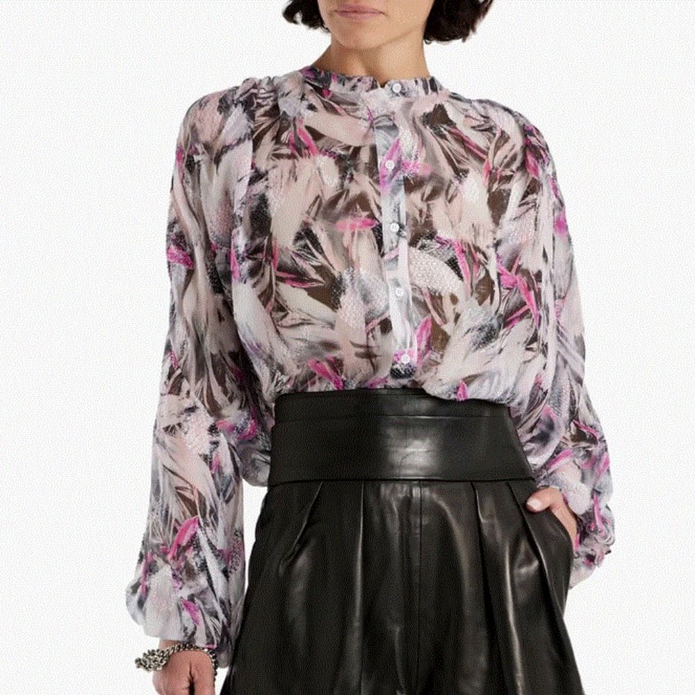 IRO Paulhi Silk blouse - pink gray